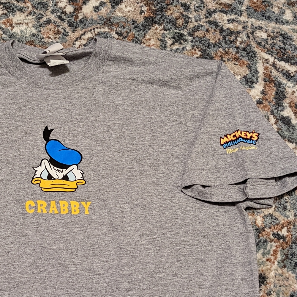 Walt Disney Parks Mickey's PhilharMagic Donald Duck grey Tshirt NWT size large